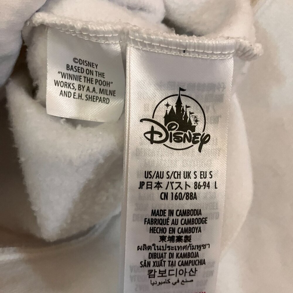 Disney Womens Winnie Pooh Tigger Embroidered Crop Sweatshirt Small White SP NWT - Picture 7 of 12